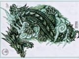 Татуировка дракон зеленый